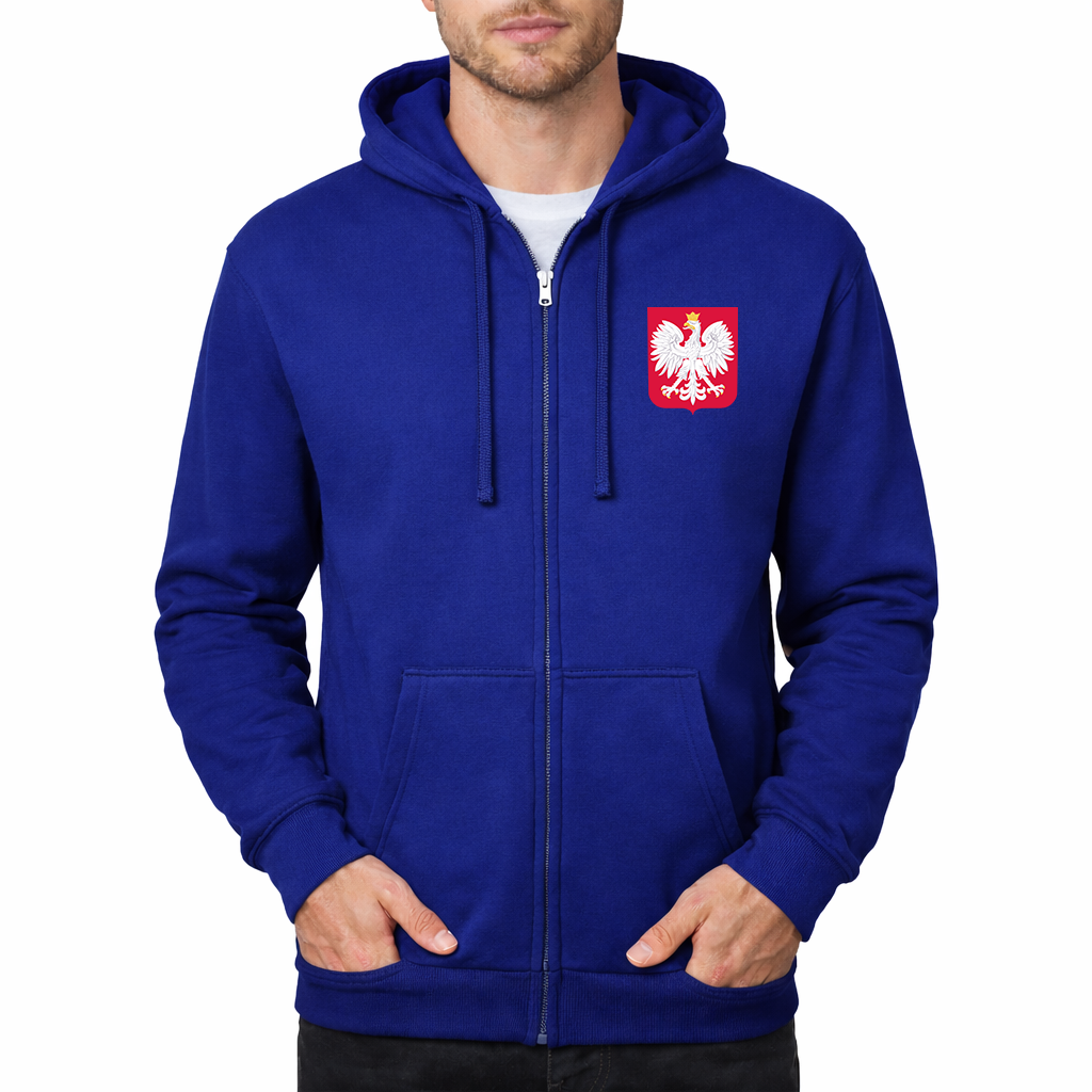 Men's Poland National Soccer Team Zipper Hoodie