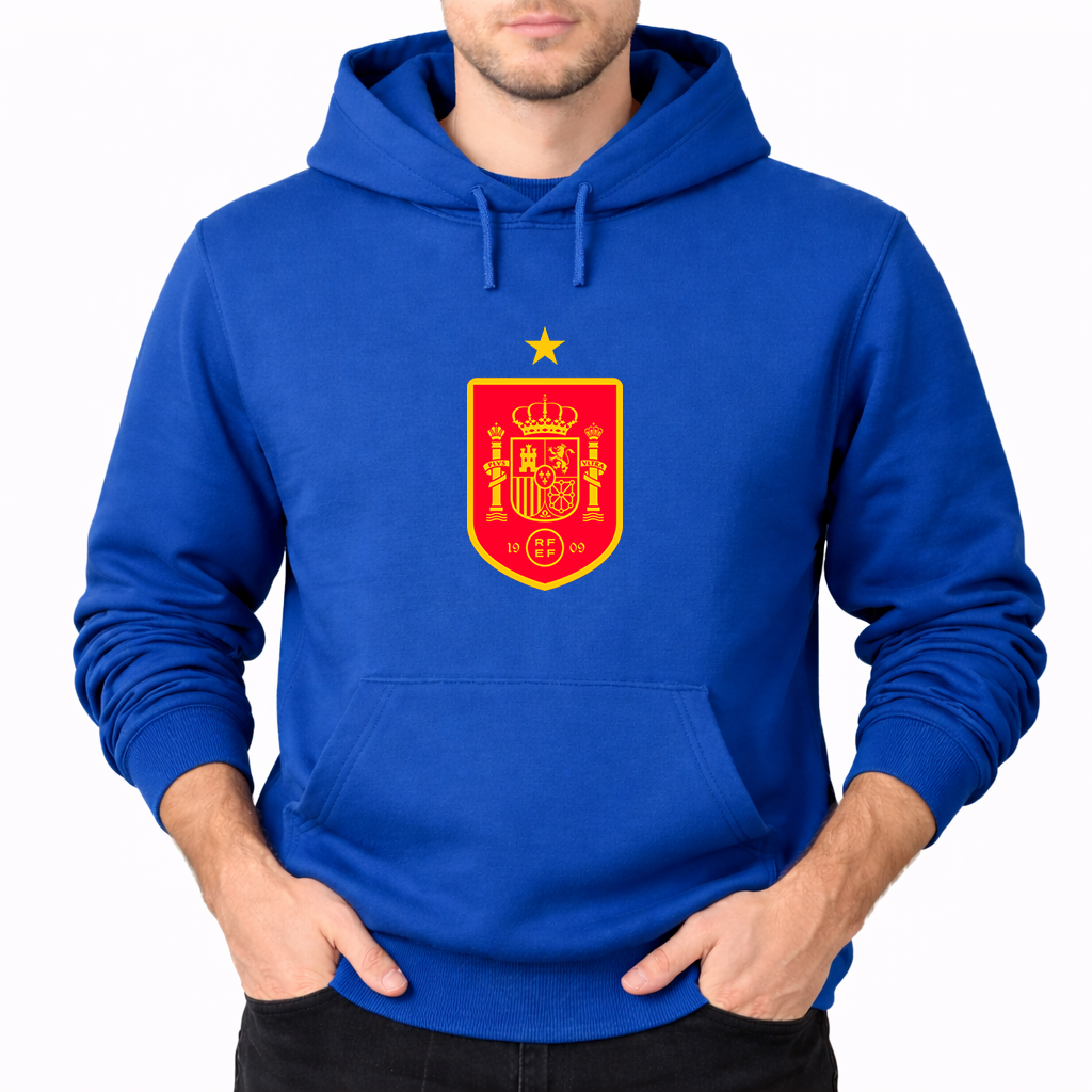 Men's Spain Red Logo National Soccer Team Pullover Hoodie