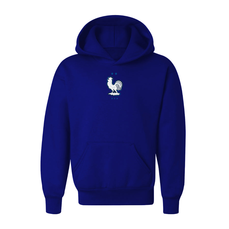 Youth Kids France National Soccer Team  Pullover Hoodie