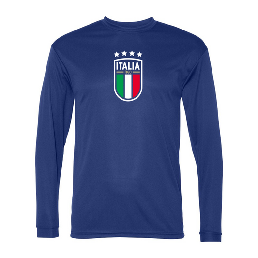 Men’s Italy National Soccer Team Performance Long Sleeve T-Shirt