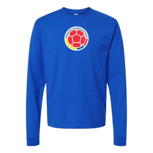 Men's Colombia National Soccer Team Cotton Long Sleeve T-Shirt