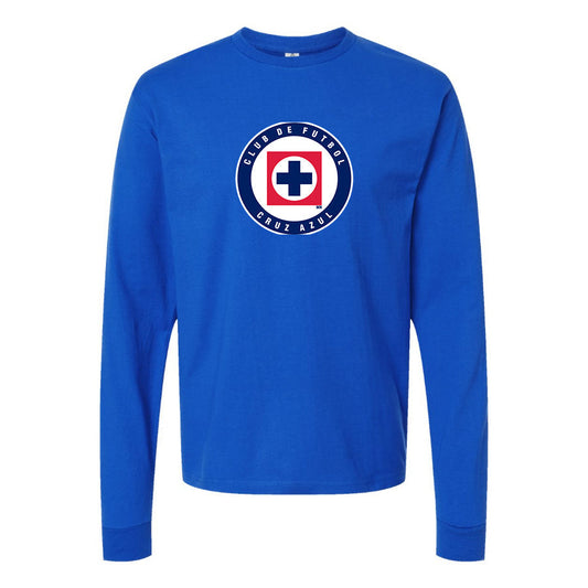 Men's Cruz Azul Football Club Cotton Long Sleeve T-Shirt