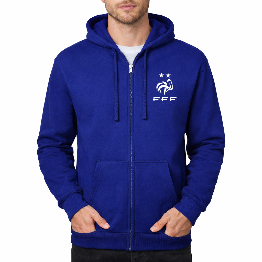 Men's France Soccer Zipper Hoodie