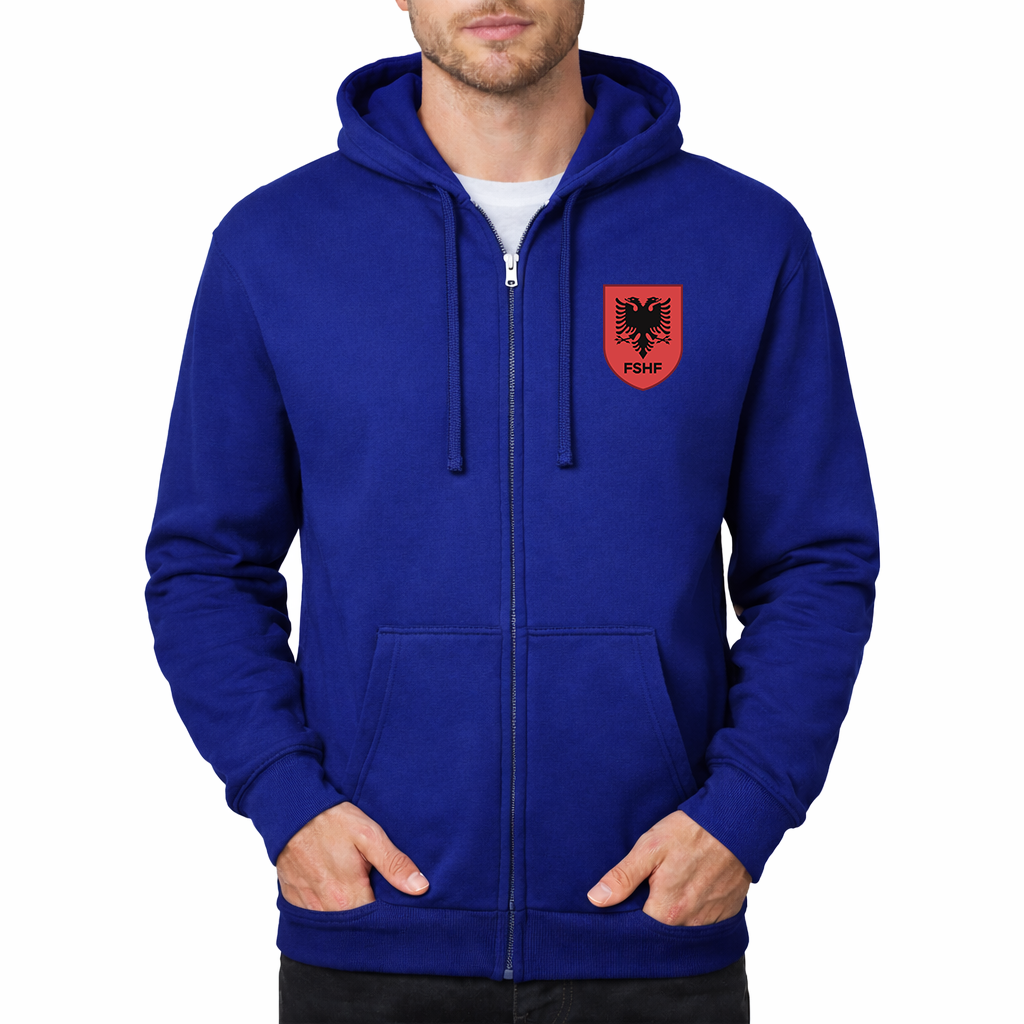 Men's Albania National Soccer Team Zipper Hoodie