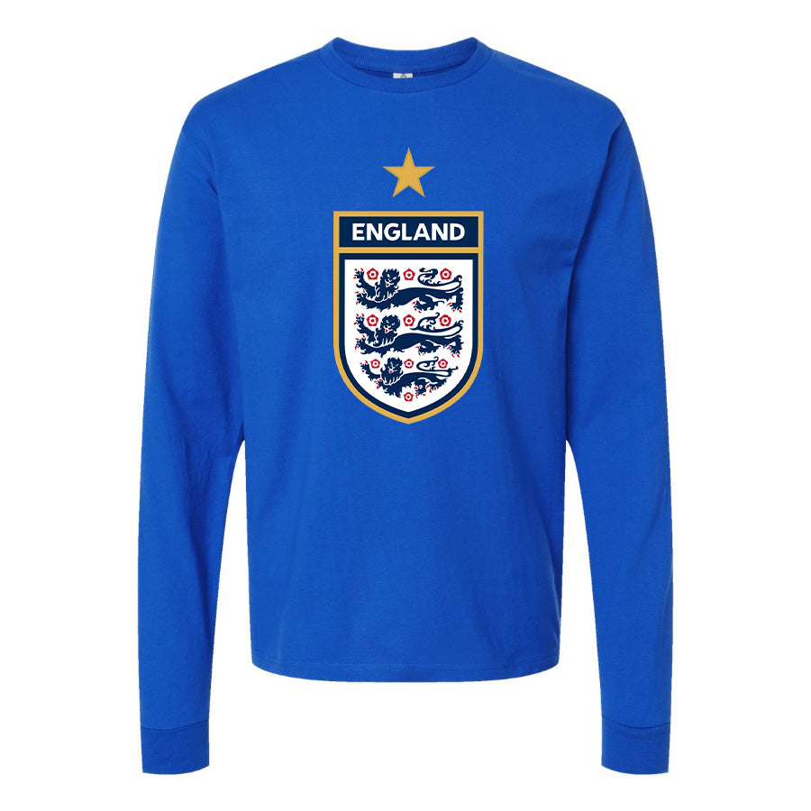 Men's England National Soccer Team Long Sleeve T-Shirt