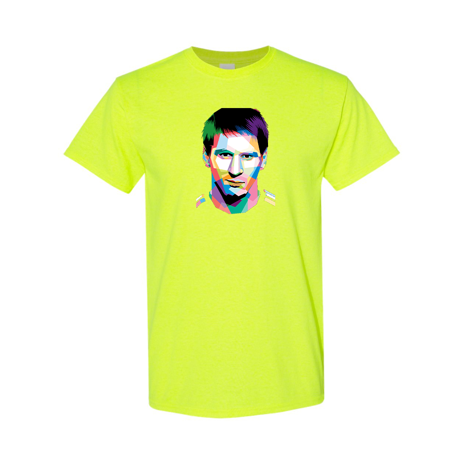 Men's Lionel Messi Face Art Soccer Cotton T-Shirt