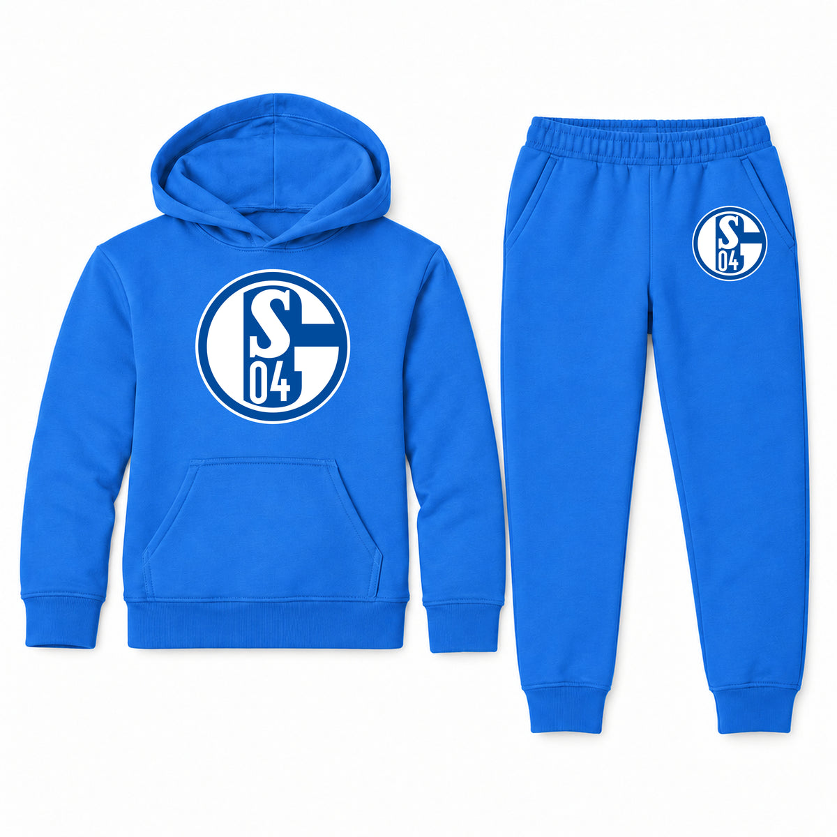 Schalke 04 FC youth hoodie jogger set, Blue, Youth Large ages 10–12