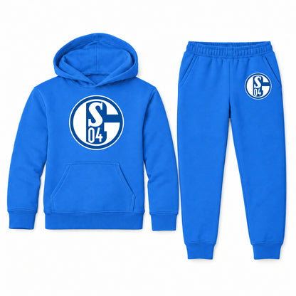 Schalke 04 FC youth hoodie jogger set, Blue, Youth Large ages 10–12