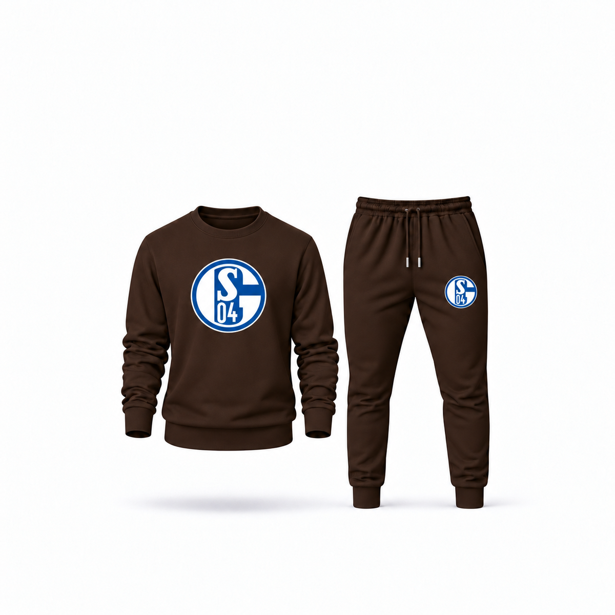 Men's Schalke 04 FC Sweatshirt Joggers Set | Color: Brown | Main