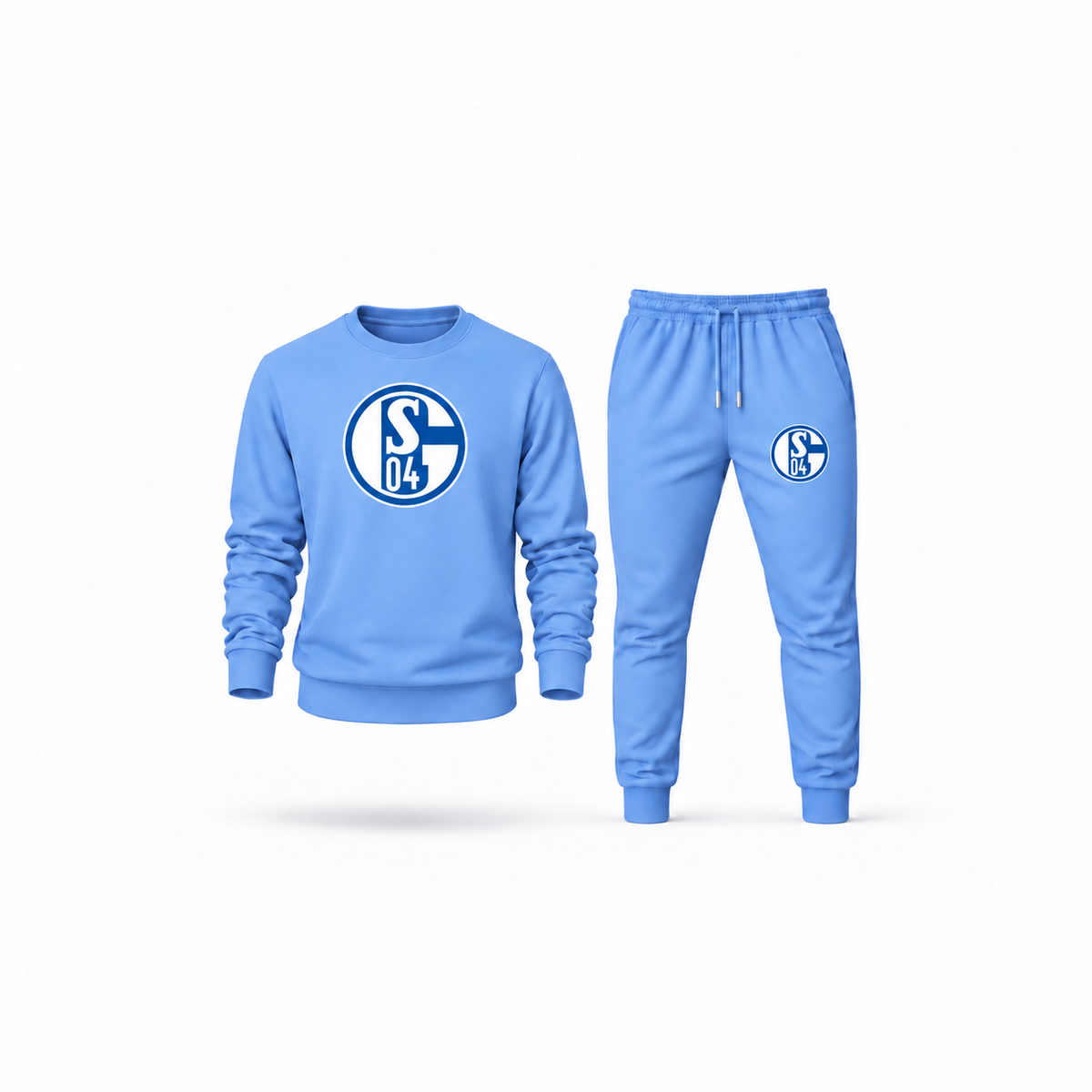 Men's Schalke 04 FC Sweatshirt Joggers Set | Color: Carolina Blue | Main