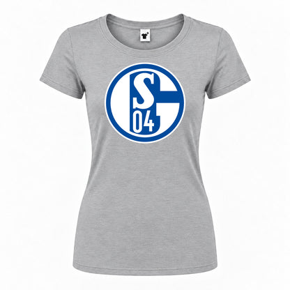 Women's Schalke 04 FC Round Neck T-Shirt — Grey — original logo on current Drive garment