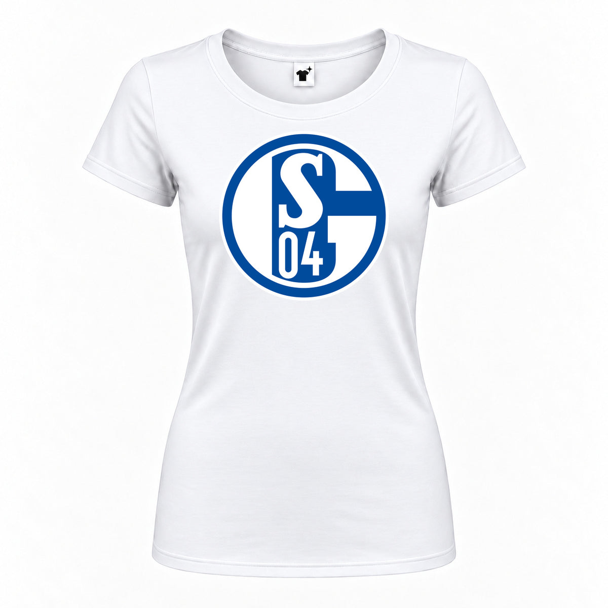 Women's Schalke 04 FC Round Neck T-Shirt — White — original logo on current Drive garment
