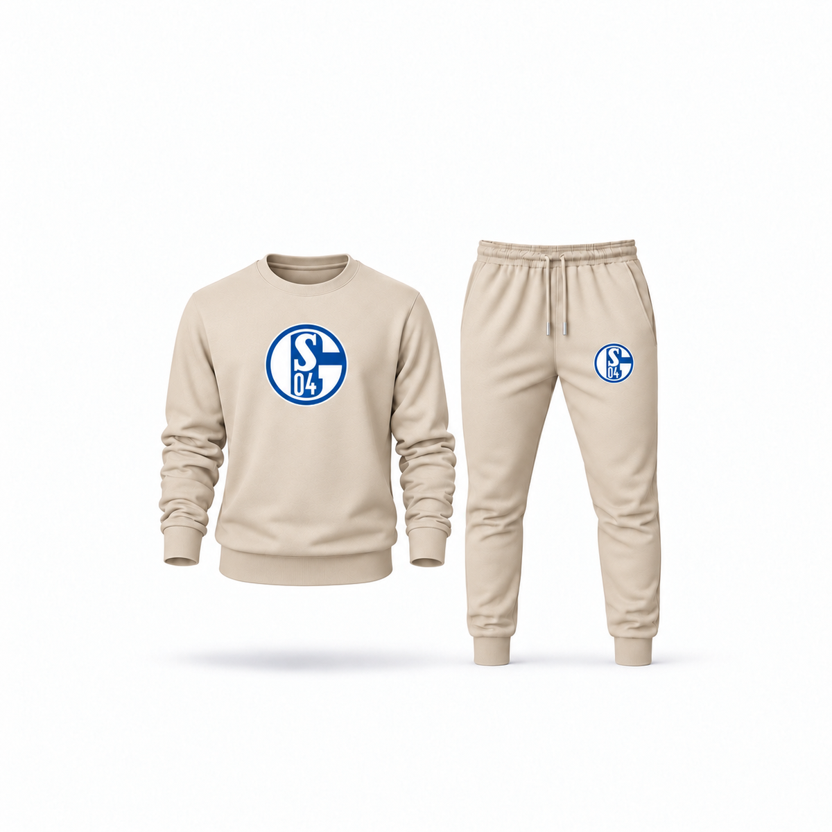 Men's Schalke 04 FC Sweatshirt Joggers Set | Color: Tan | Main