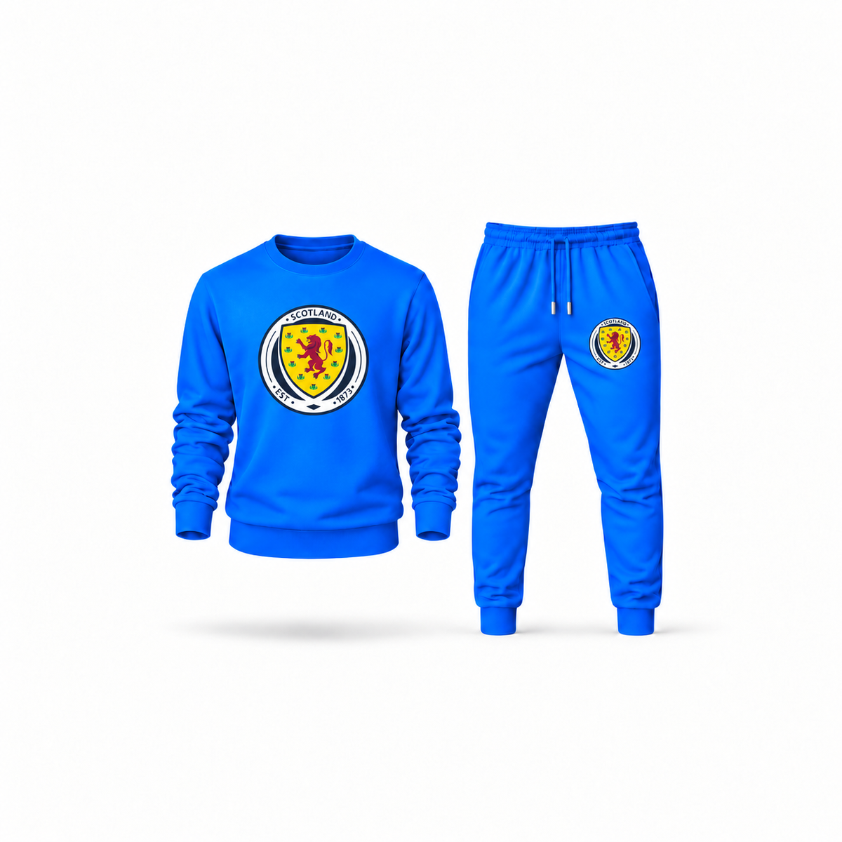 Men's Scotland National Soccer Team Sweatshirt Joggers Set | Color: Azure | Main
