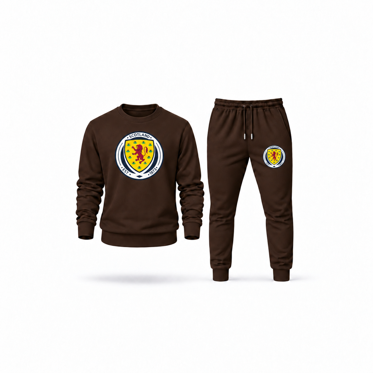 Men's Scotland National Soccer Team Sweatshirt Joggers Set | Color: Brown | Main