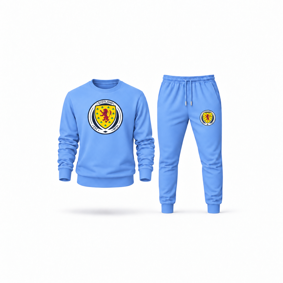 Men's Scotland National Soccer Team Sweatshirt Joggers Set | Color: Carolina Blue | Main