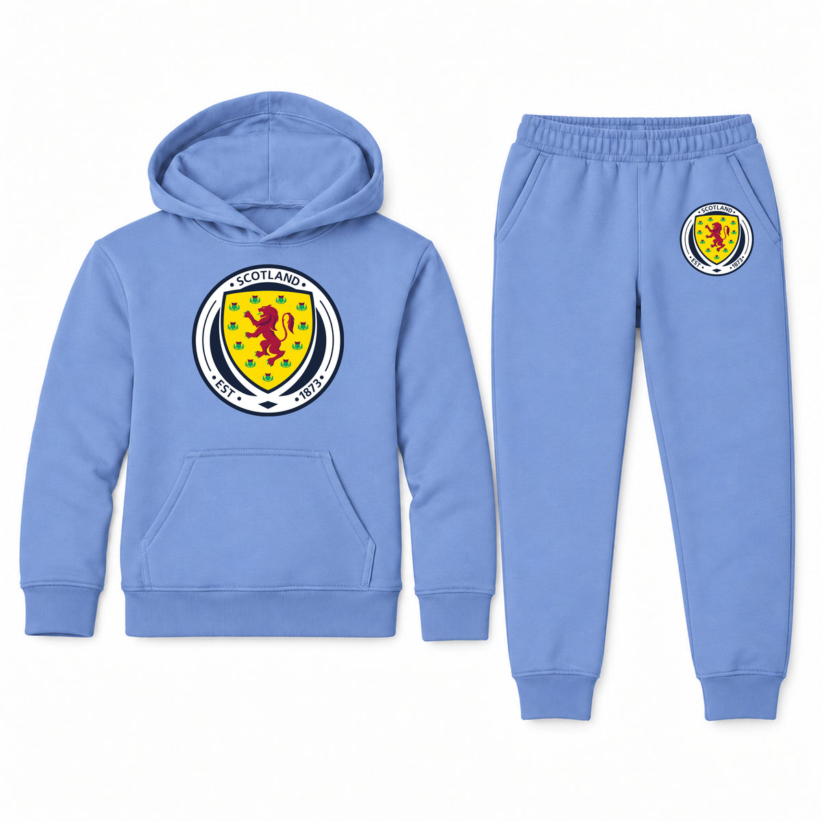 Scotland National Soccer Team youth hoodie jogger set, Carolina Blue, Youth Large ages 10–12