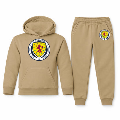 Scotland National Soccer Team youth hoodie jogger set, Khaki, Youth Large ages 10–12