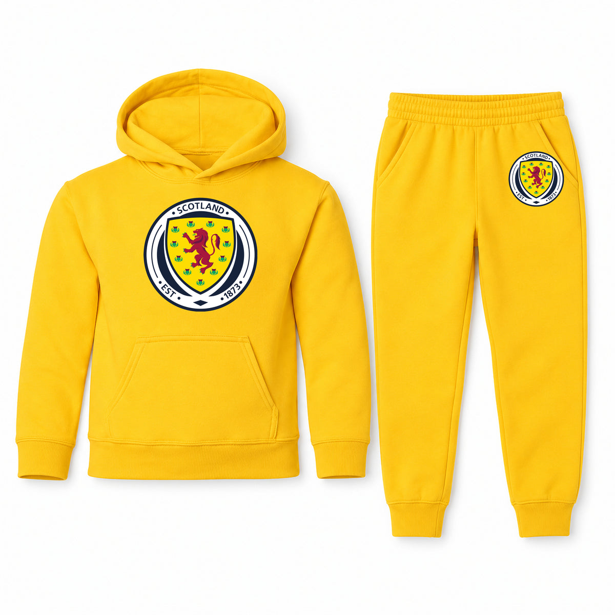 Scotland National Soccer Team youth hoodie jogger set, Yellow, Youth Large ages 10–12
