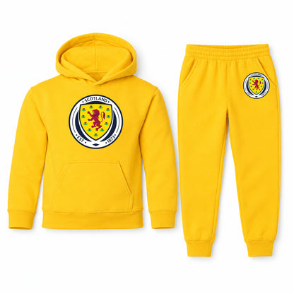 Scotland National Soccer Team youth hoodie jogger set, Yellow, Youth Large ages 10–12
