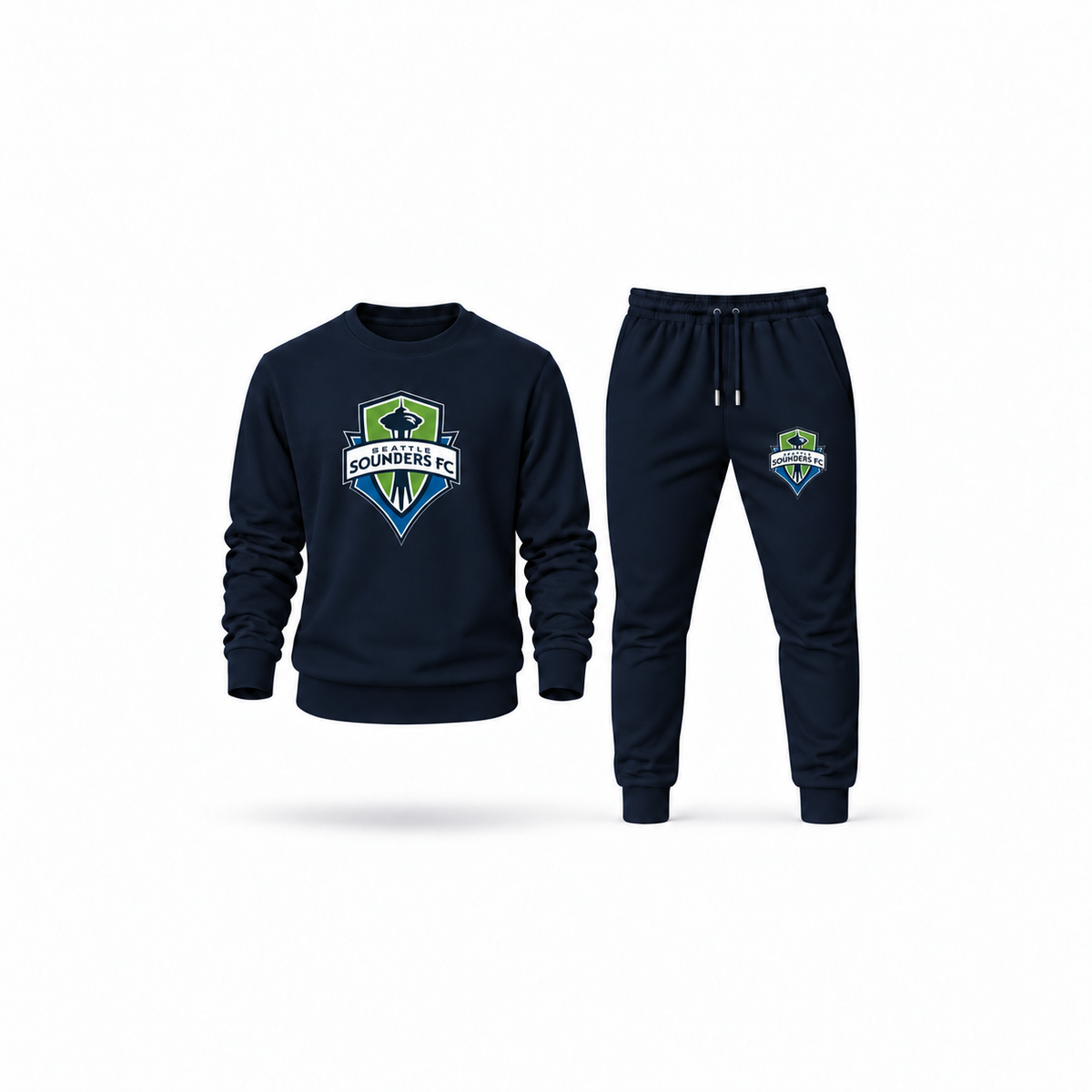 Men's Seattle Sounders FC Sweatshirt Joggers Set | Color: Navy | Main