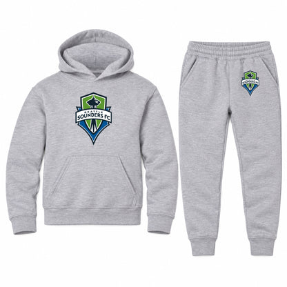 Seattle Sounders FC youth hoodie jogger set, Sports Grey, Youth Large ages 10–12