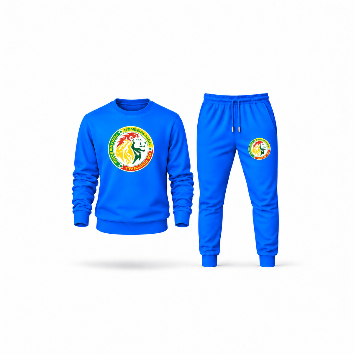 Men's Senegal National Soccer Team Sweatshirt Joggers Set | Color: Azure | Main