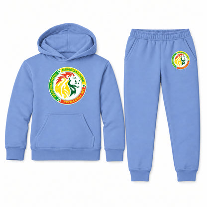 Senegal National Soccer Team youth hoodie jogger set, Carolina Blue, Youth Large ages 10–12