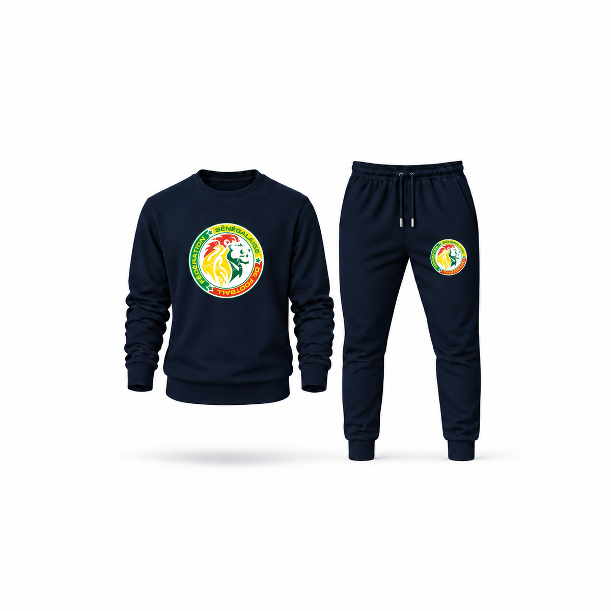 Men's Senegal National Soccer Team Sweatshirt Joggers Set | Color: Navy | Main