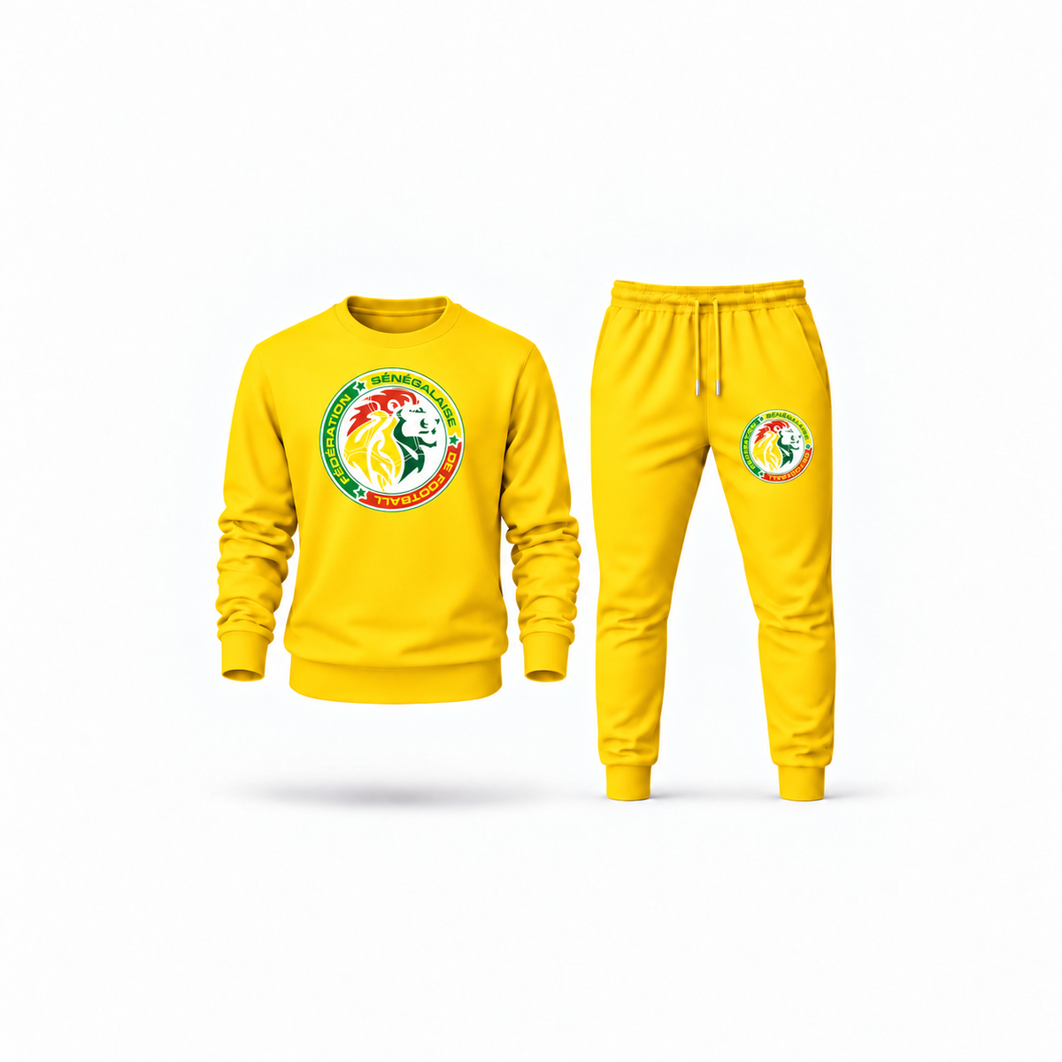 Men's Senegal National Soccer Team Sweatshirt Joggers Set | Color: Yellow | Main