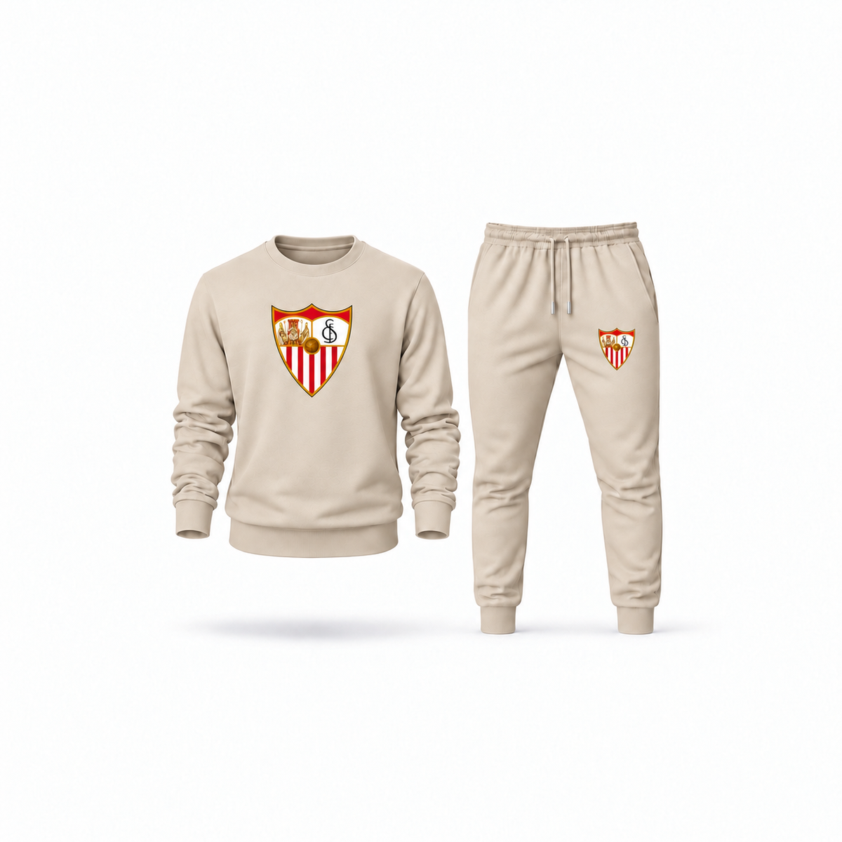 Men's Sevilla FC Sweatshirt Joggers Set | Color: Tan | Main