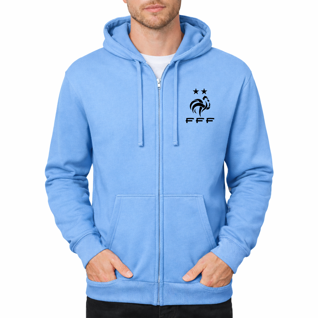 Men's France Soccer Zipper Hoodie