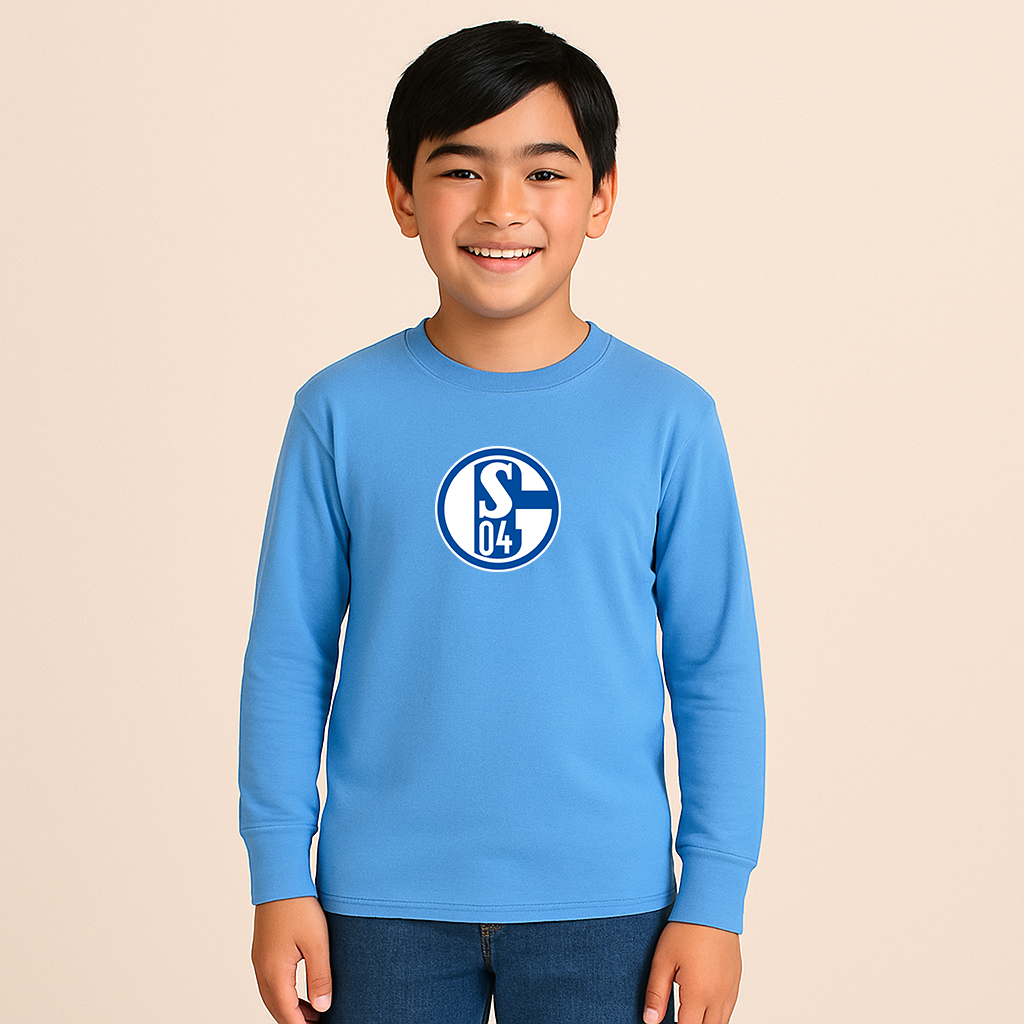 Youth Kids Schalke 04 FC Long Sleeve T-Shirt