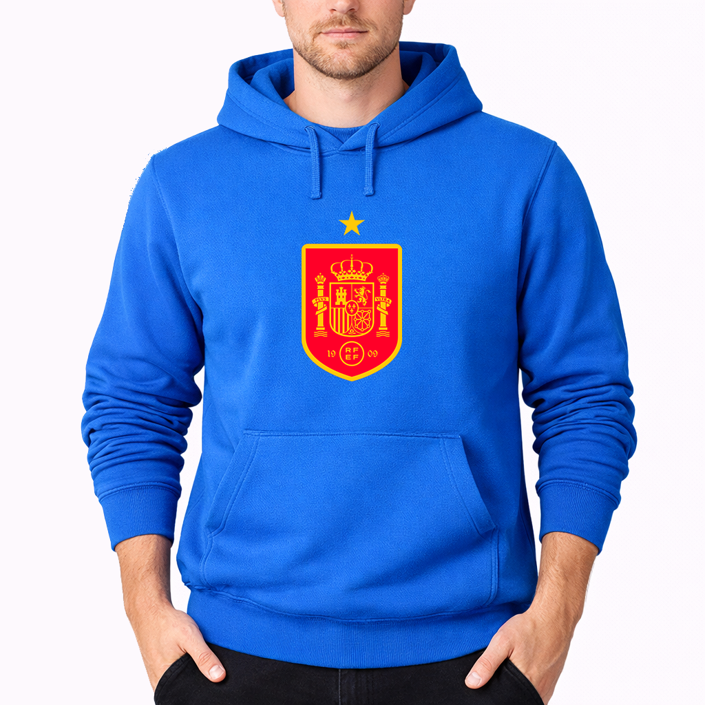 Men's Spain Red Logo National Soccer Team Pullover Hoodie