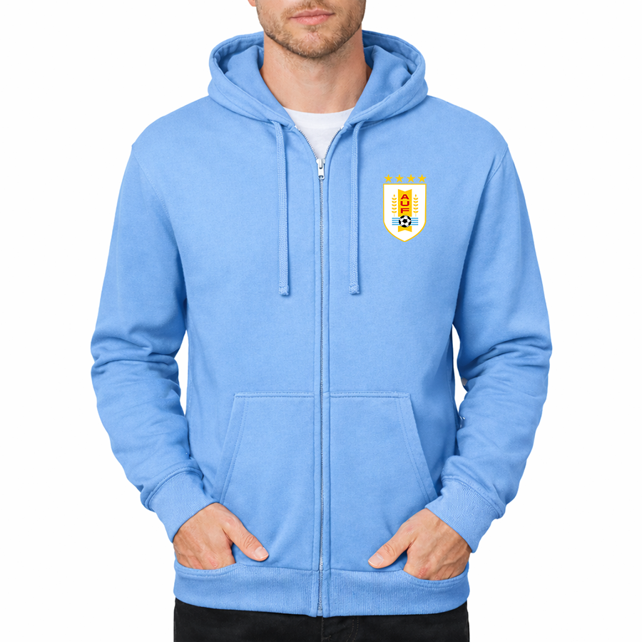 Men's Uruguay National Soccer Team Zipper Hoodie