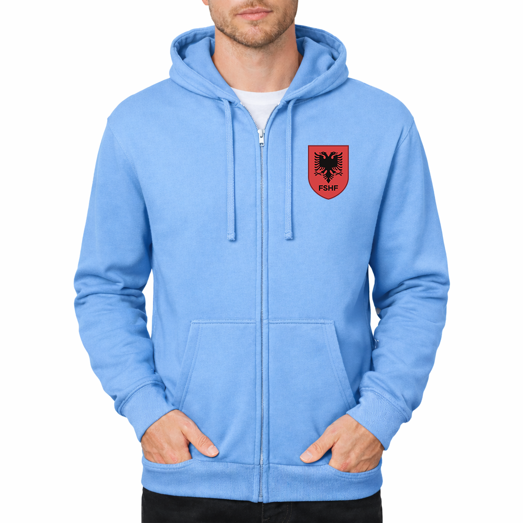 Men's Albania National Soccer Team Zipper Hoodie