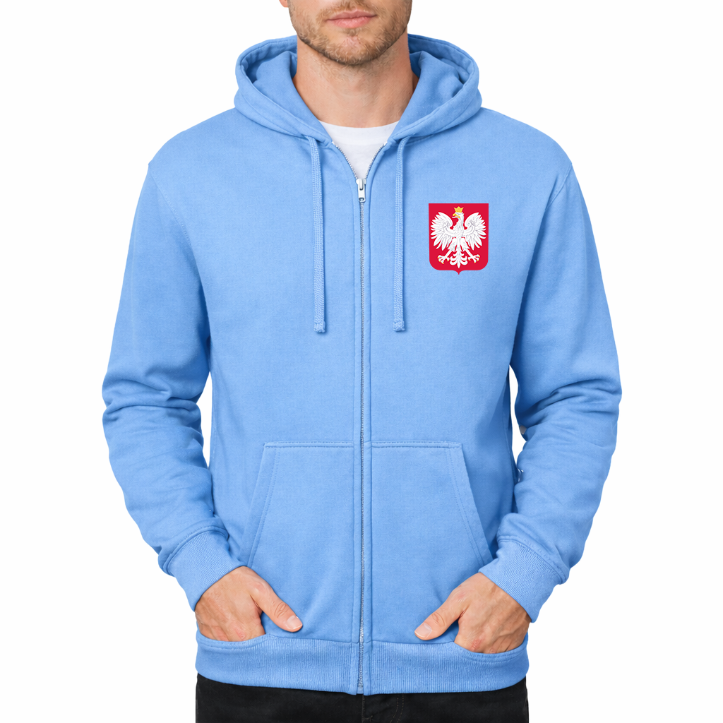 Men's Poland National Soccer Team Zipper Hoodie