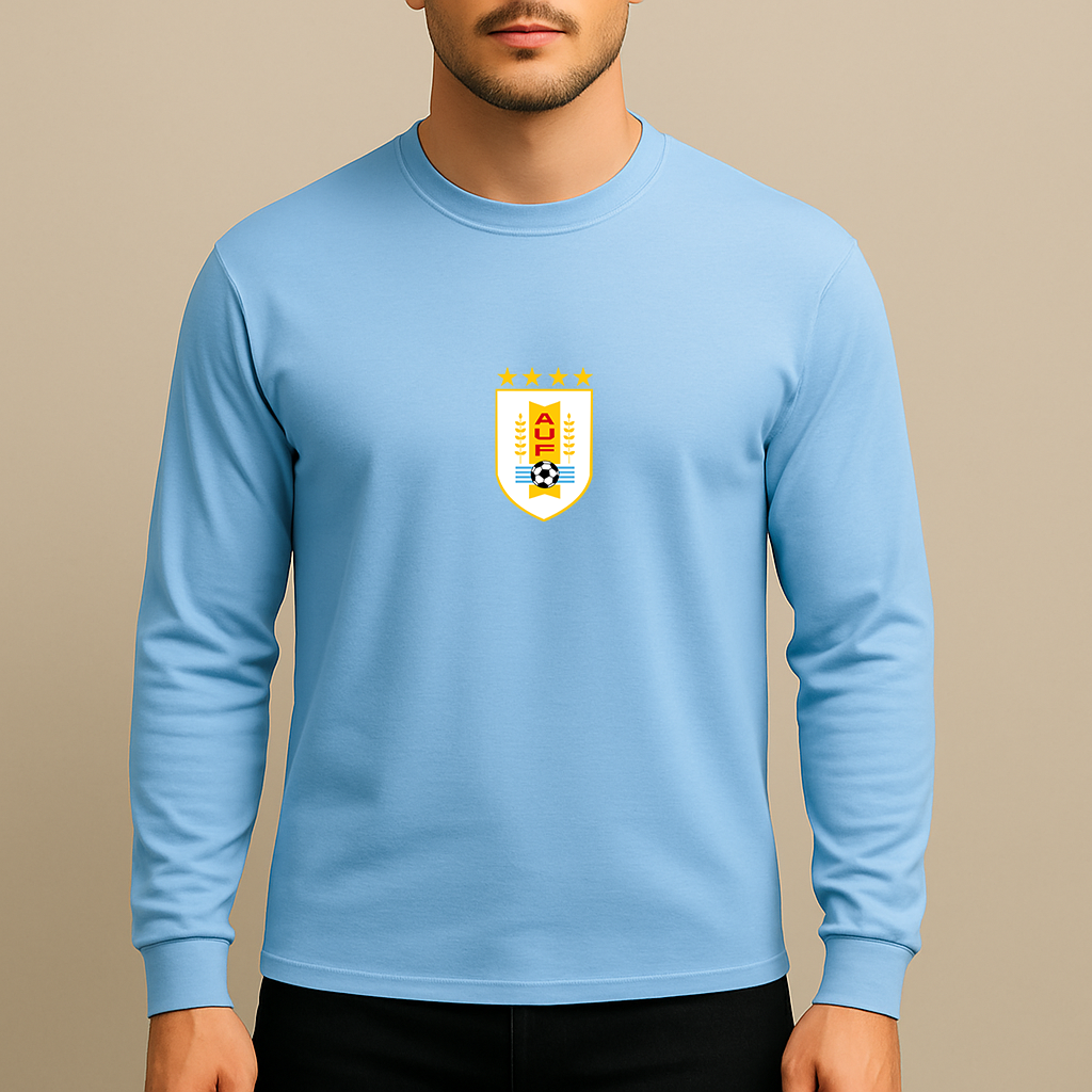 Men's Uruguay National Soccer Team Long Sleeve T-Shirt