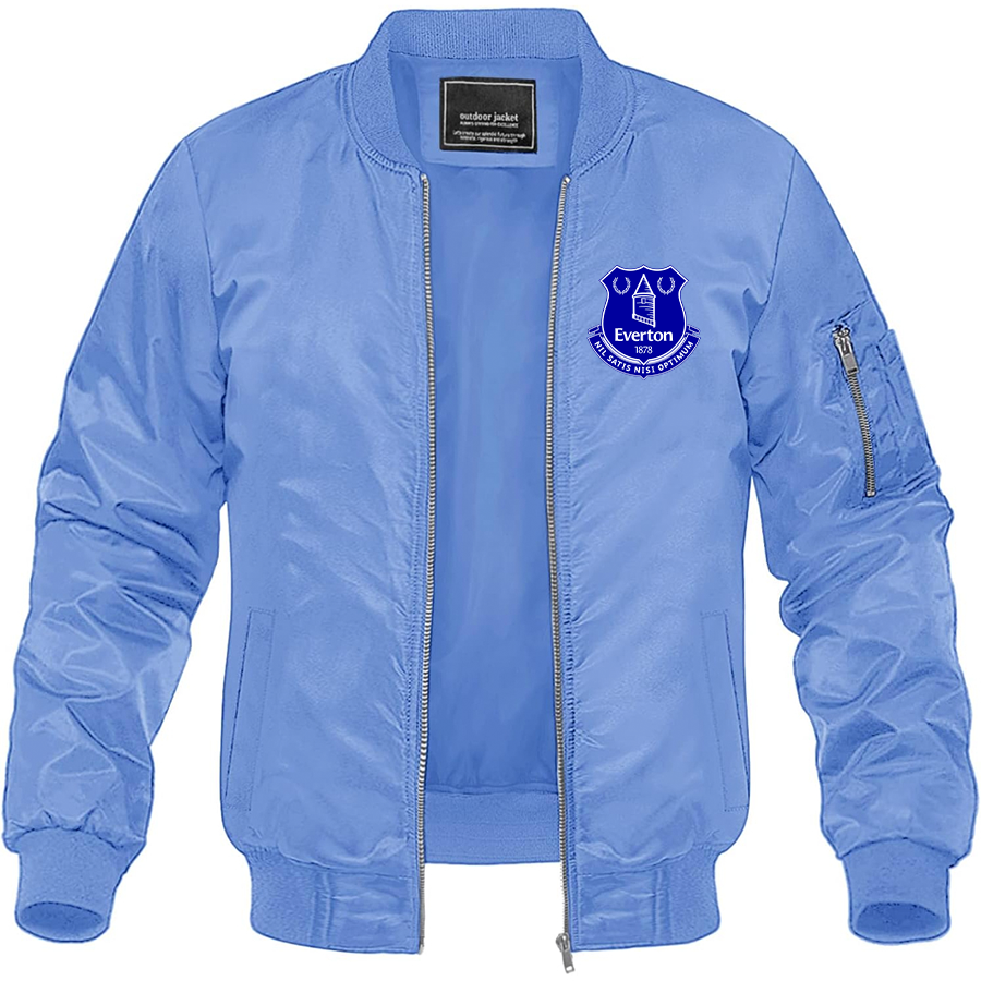 Men's Everton FC Lightweight Bomber Jacket Windbreaker Softshell Varsity Jacket Coat