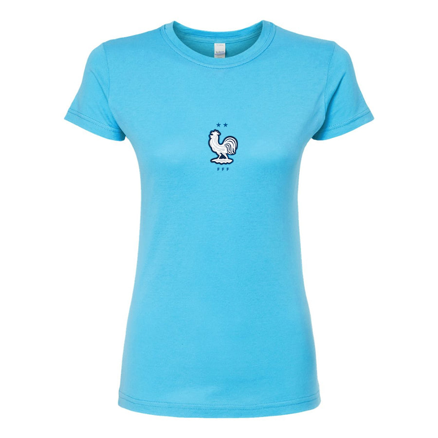 Women's France National Soccer Team  Round Neck T-Shirt