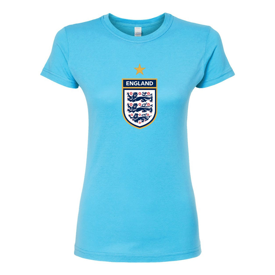 Women's England National Soccer Team Round Neck T-Shirt