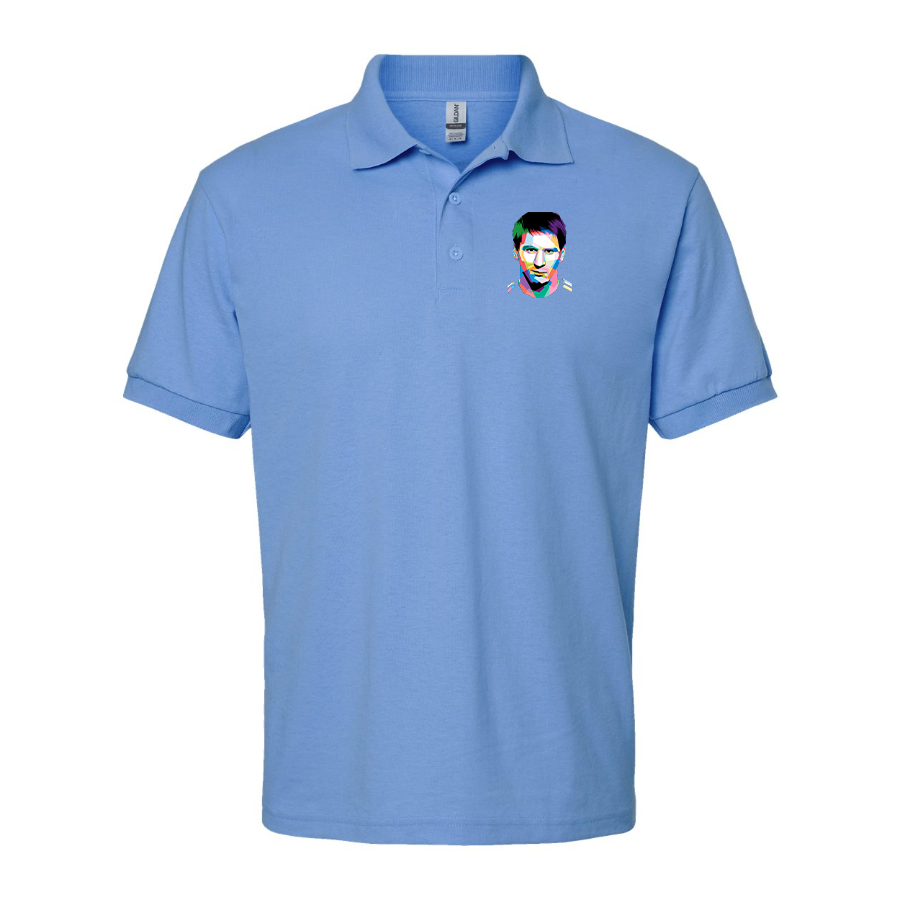 Men's Lionel Messi Face Art Soccer Dry Blend Polo