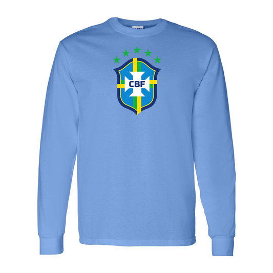 Youth Kids Brazil National Soccer Team Long Sleeve T-Shirt