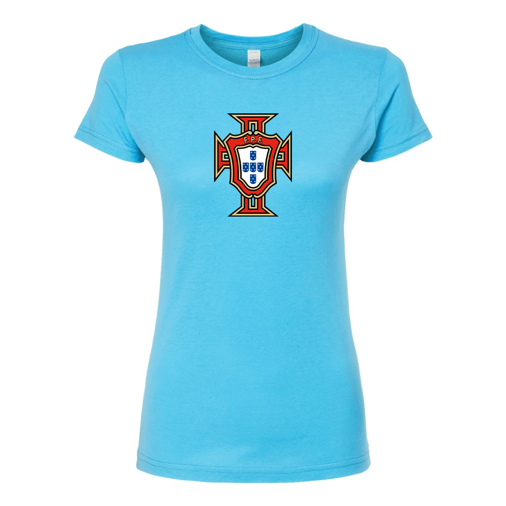 Women's Portugal National Soccer Team Round Neck T-Shirt