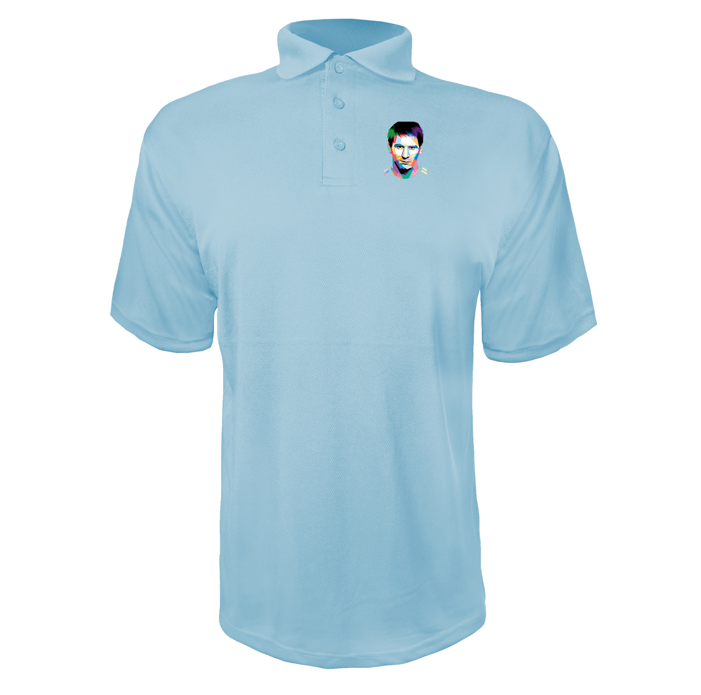 Men's Lionel Messi Face Art Soccer Polyester Polo