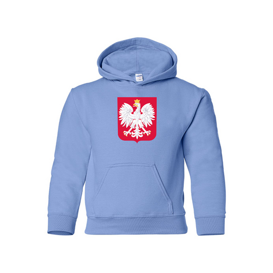 Youth Kids Poland National Soccer Team Pullover Hoodie