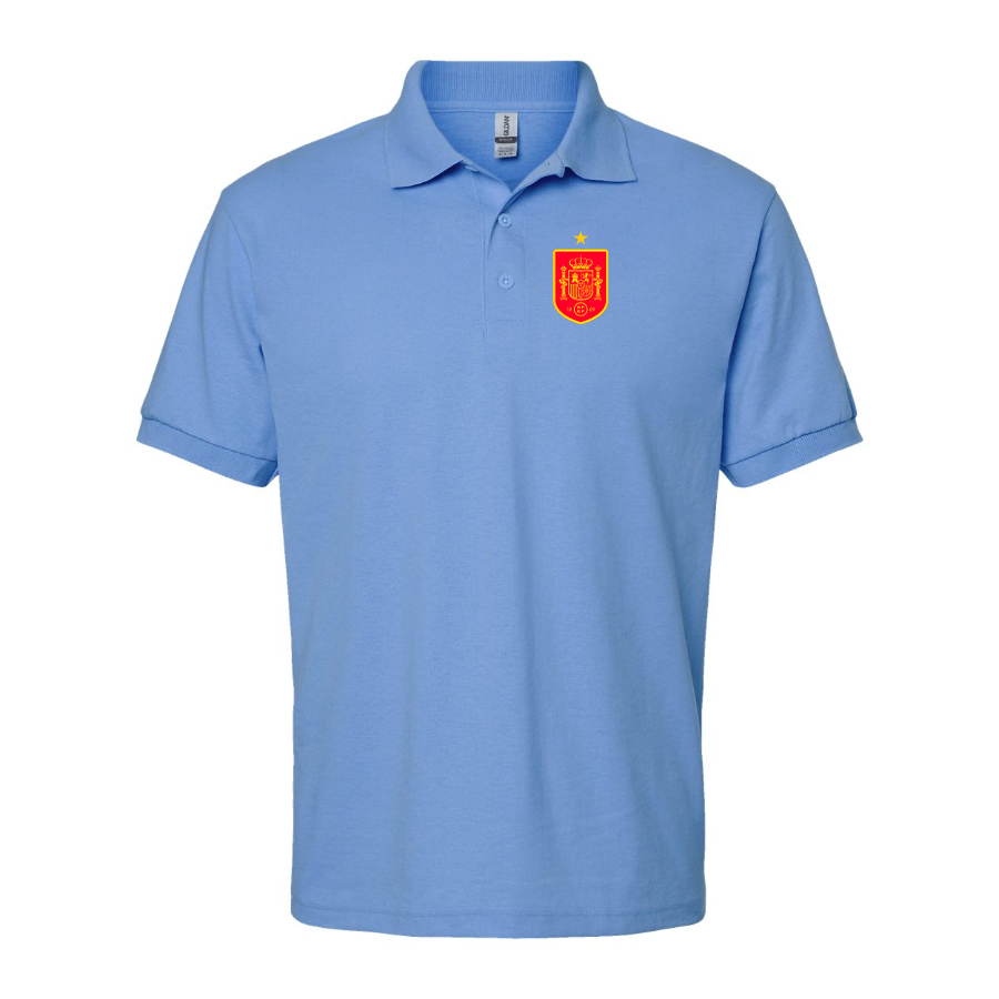 Men's Spain Red Logo National Soccer Team Dry Blend Polo