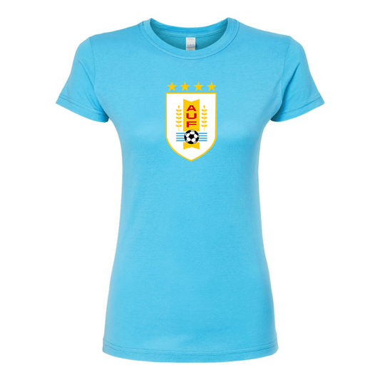 Women's Uruguay National Soccer Team Round Neck T-Shirt