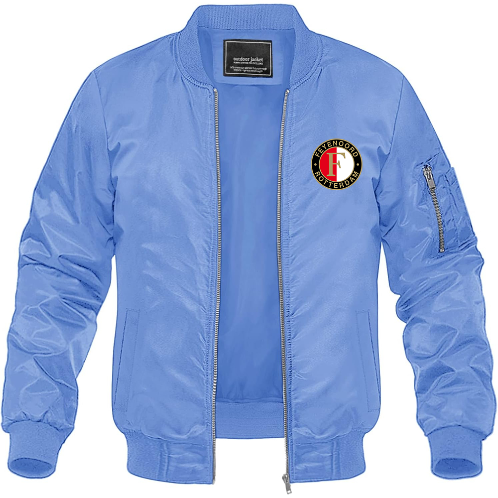 Men's Feyenoord FC Lightweight Bomber Jacket Windbreaker Softshell Varsity Jacket Coat