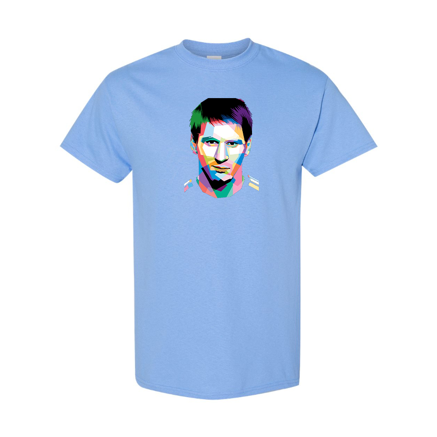 Men's Lionel Messi Face Art Soccer Cotton T-Shirt